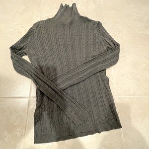 BCBGMaxAzria Silk/Cotton Gray Turtleneck Size L